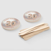 Éventail élégant 30e anniversaire heureux rose or luxe (Non-assemblé)