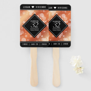 Éventail Élégant 32ème anniversaire de Mariage de bronze