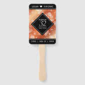 Éventail Élégant 32ème anniversaire de Mariage de bronze (Dos)