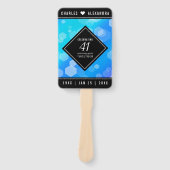 Éventail Élégant 41ème anniversaire Mariage de Topaz Bleu (Devant)