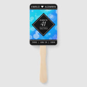 Éventail Élégant 41ème anniversaire Mariage de Topaz Bleu (Dos)