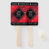 Éventail Élégant 42e anniversaire du Mariage Jasper (Devant et derrière)