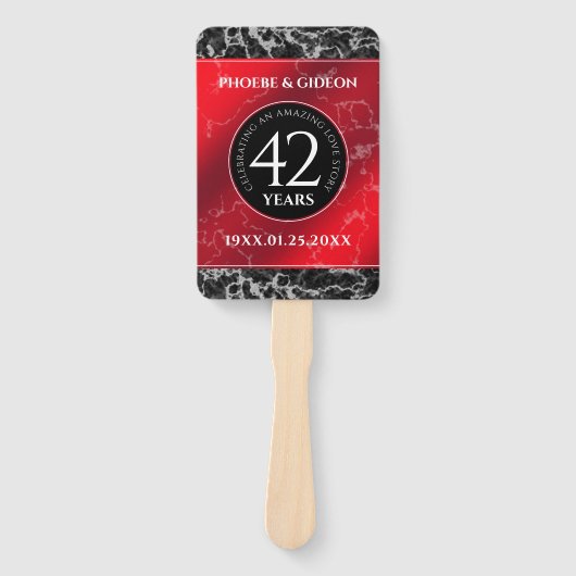 Éventail Élégant 42e anniversaire du Mariage Jasper (Devant)