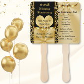Éventail Élégant, 50e anniversaire de Mariage programme de 