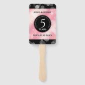 Éventail Élégant 5ème anniversaire Mariage de quartz Rose (Dos)