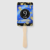 Éventail Élégant 9e anniversaire Mariage Lapis Lazuli (Dos)