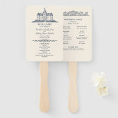 Éventail Élégant Ancien Château Manor Programme de mariage (Devant et derrière)