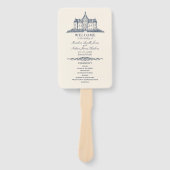 Éventail Élégant Ancien Château Manor Programme de mariage (Devant)