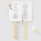 Éventail Élégant Aquarelle en terre cuite (Devant et derrière)