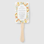 Éventail Elégant Aquarelle Fleurs sauvages Programme de mar (Devant)