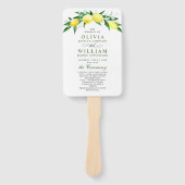 Éventail Élégant Aquarelle Lemons Fleur Mariage Programme (Devant)