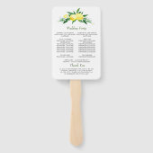 Éventail Élégant Aquarelle Lemons Fleur Mariage Programme (Dos)