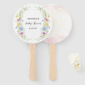 Éventail Élégant Baby shower Fleurs Sauvages (Devant et derrière)