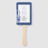 Éventail Elégant Beau Bleu Boho Swan Aquarelle (Devant)