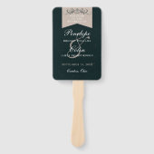 Éventail Élégant Black Tan Library Programme de mariage du (Devant)