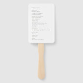 Éventail Elégant Blanc Aquarelle Floral Wedding Programme H (Dos)