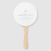 Éventail Elegant Blue and White Coastal Chic Wedding (Devant)