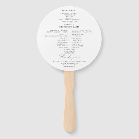 Éventail Élégant Blush Rose Dusty Rose Wedding Programme (Dos)