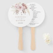Éventail Élégant Blush Rose Dusty Rose Wedding Programme (Devant et derrière)