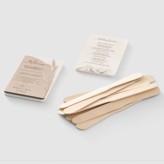 Éventail Elégant Boho Pampas Grass Mariage moderne (Non-assemblé)