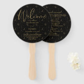 Éventail Élégant Celestial Mystical Wedding Programme Coeur (Devant et derrière)