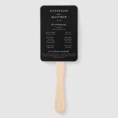 Éventail Élégant Chic Black Mariage programme de cérémonie (Devant)