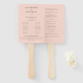 Éventail Élégant Chic Blush Pink Mariage Ceremony Programme (Devant et derrière)