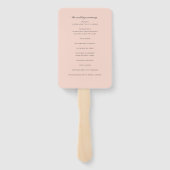 Éventail Élégant Chic Blush Pink Mariage Ceremony Programme (Dos)