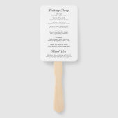 Éventail Elegant Classic Black White Formal Wedding Program (Dos)