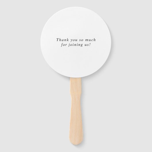 Éventail Elegant Classic Script Calligraphy Wedding (Dos)