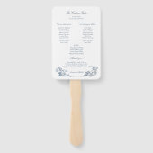 Éventail Élégant classique Dusty Bleu Français Floral (Dos)