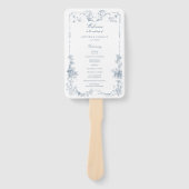 Éventail Élégant classique Dusty Bleu Français Floral (Devant)