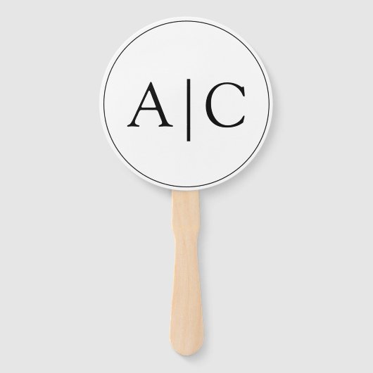 Éventail Élégant classique Monogramme blanc Couple Photo (Devant)