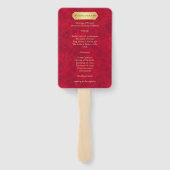 Éventail Élégant Crimson rouge or luxueux Programme Royal (Dos)