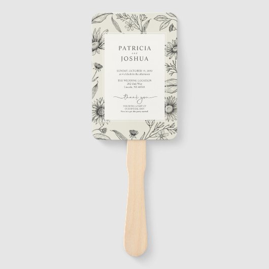 Éventail Elégant Daisy Fleur sauvage Wedding Programme (Devant)