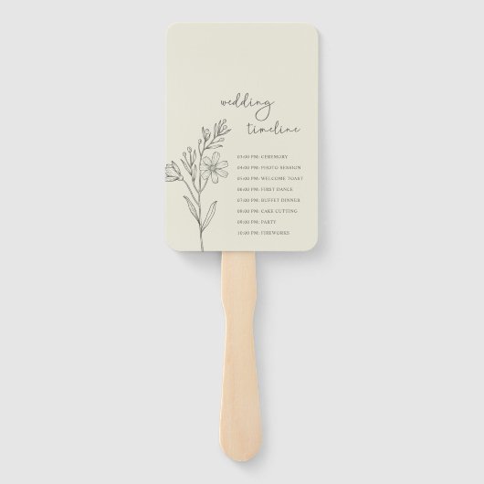 Éventail Elégant Daisy Fleur sauvage Wedding Programme (Dos)