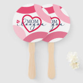 Éventail Elegant design texte Maman I Love You With Heart (Devant et derrière)