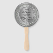 Éventail Élégant Diamants d'argent 25e anniversaire Mariage (Devant)