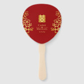 Éventail Élégant double bonheur chinois mariage floral (Devant)