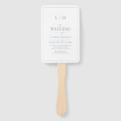 Éventail Élégant Dusty Blue Calligraphy Programme Monogramm (Devant)