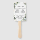 Éventail Élégant Dusty Blue Floral Foliage Programme de mar (Dos)