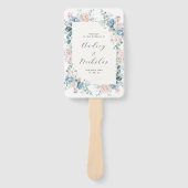 Éventail Élégant Dusty Blue Floral Peach Programme de maria (Devant)