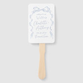 Éventail Élégant Dusty Blue Main Drawn Bow Wedding Programm (Devant)