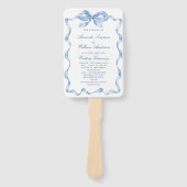Éventail Élégant Dusty Blue Main Drawn Bow Wedding Programm (Devant)