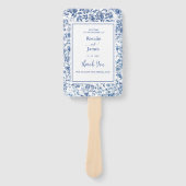Éventail Elegant Dusty Blue Toile Floral Wedding Program (Devant)