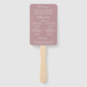 Éventail Elégant Dusty Rose Photo Programme de mariage mode (Dos)