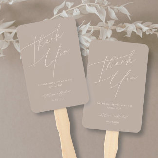 Éventail Elegant Dusty Rose Wedding Thank You Hand Fan