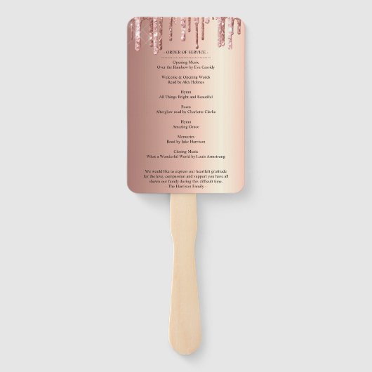 Éventail Élégant enterrement | Célébration moderne de la ma (Dos)