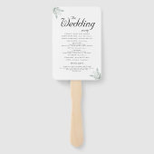 Éventail Elégant Eucalyptus Floral Mariage programme de cér (Dos)