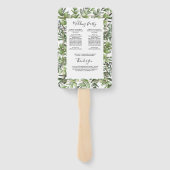 Éventail Elégant Eucalyptus Mariage Cérémonie Programme Mai (Dos)